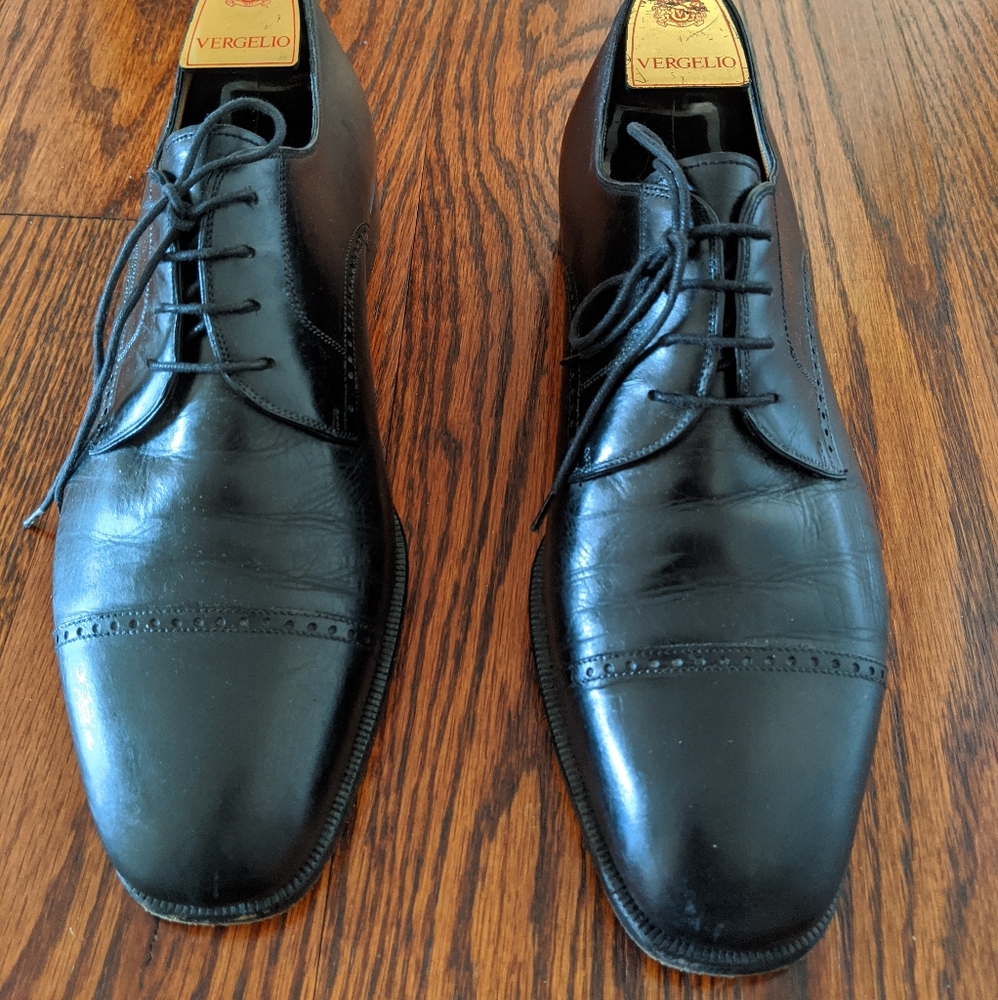 Vintage Vergelio Quarter Brogue Derby Black 42